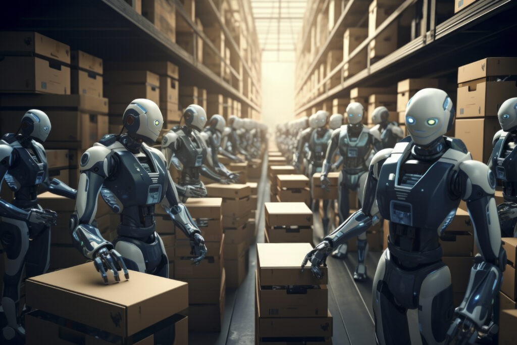 Physical AI humanoid robot perceiving and acting in a real-world factory environment