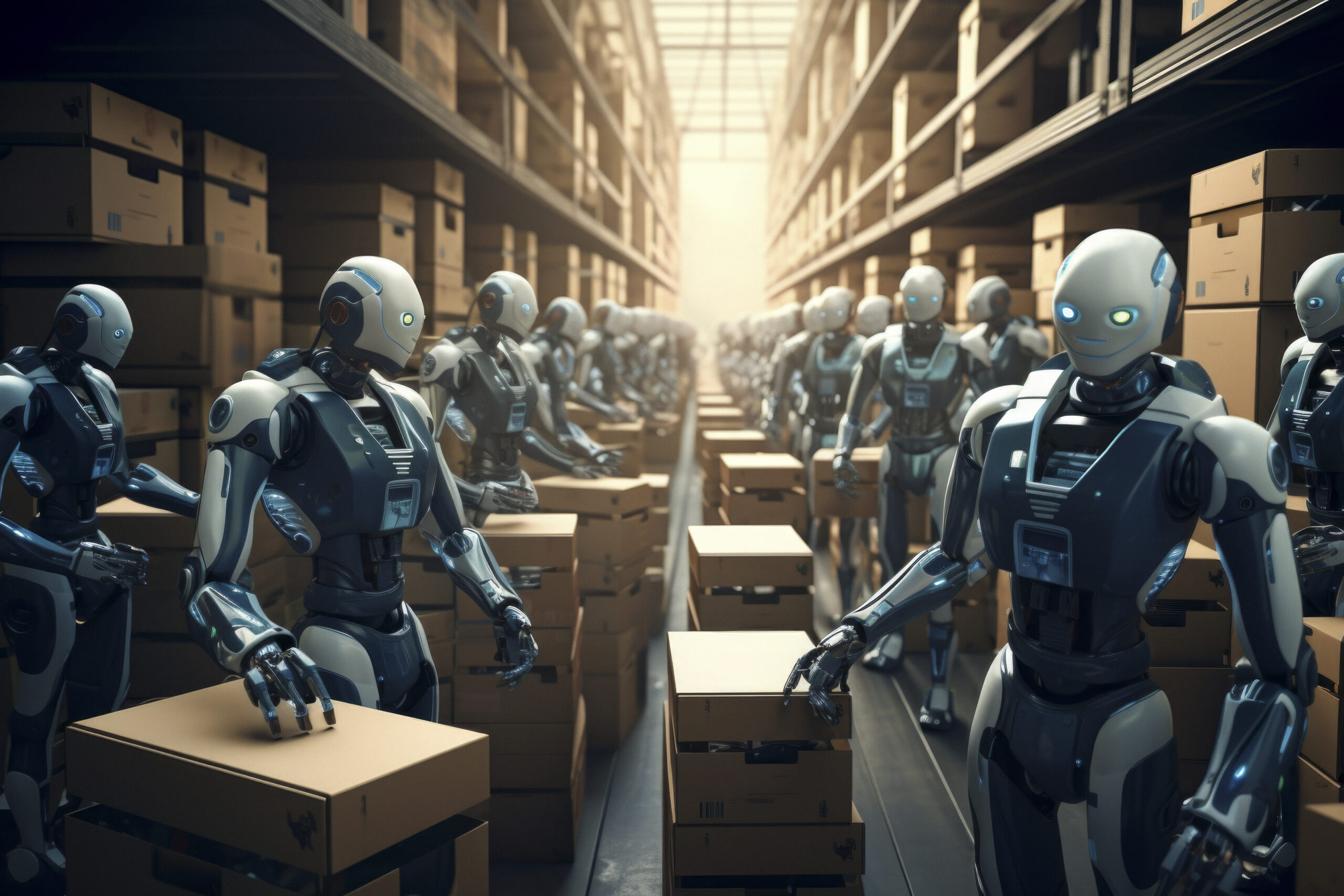 Physical AI humanoid robot perceiving and acting in a real-world factory environment