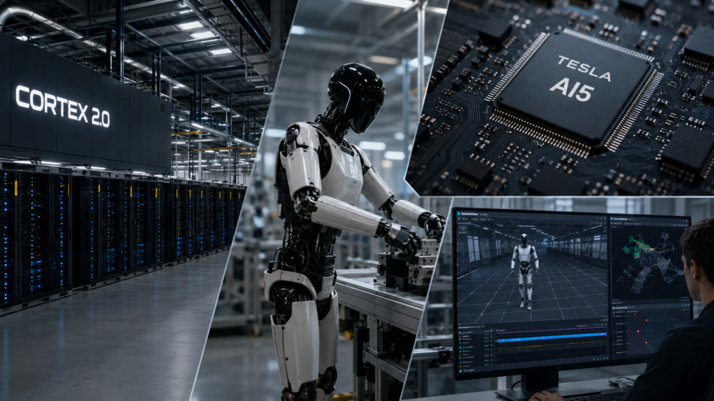 Tesla Cortex 2.0 AI training cluster computing infrastructure Optimus Full Self-Driving neural network training facility