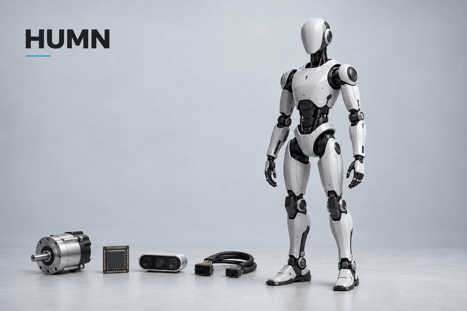 HUMN actively managed portfolio shown as uneven conviction-sized blocks led by humanoid robot manufacturers