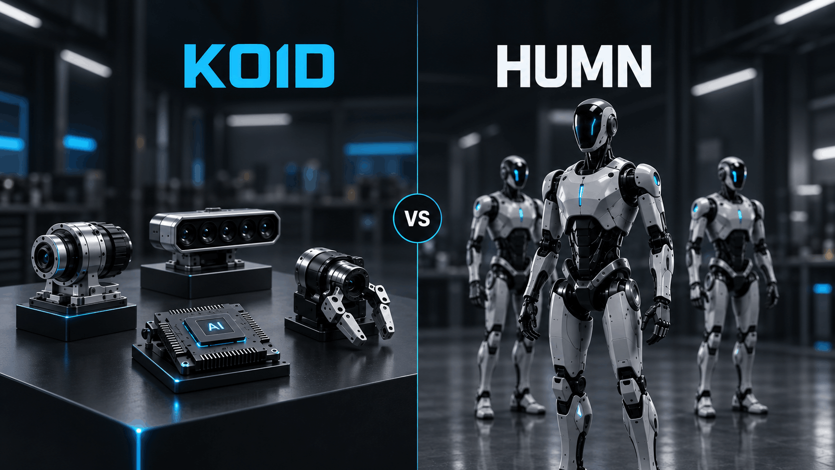 KOID and HUMN humanoid robotics funds contrasted: equal-weighted component suppliers against committee-picked robot manufacturers